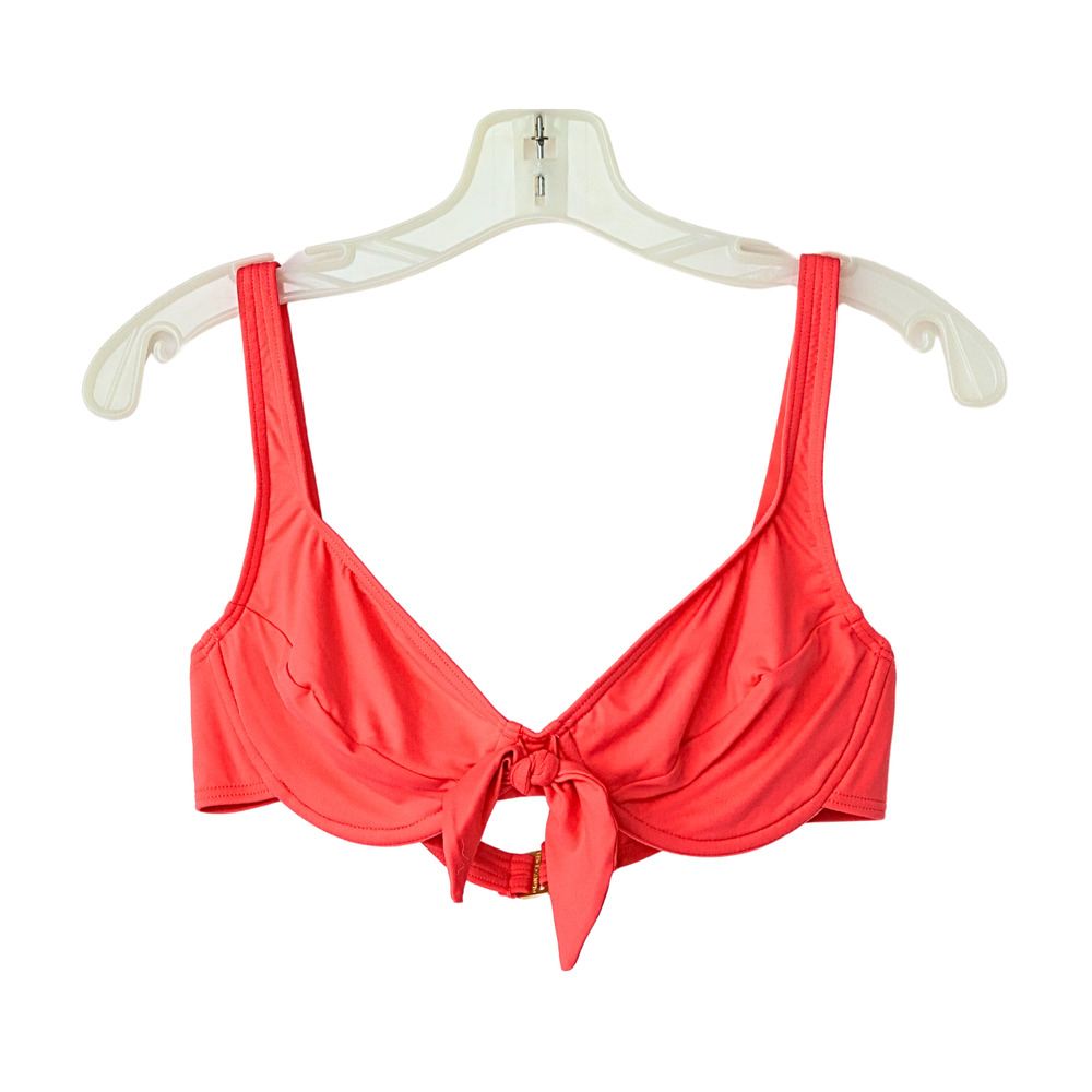 VINCE CAMUTO Knot Front Underwire Bikini Top - Coral - S